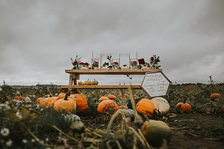 Table Dececor Rustic Pumpkin Field Autumn Wedding Ideas