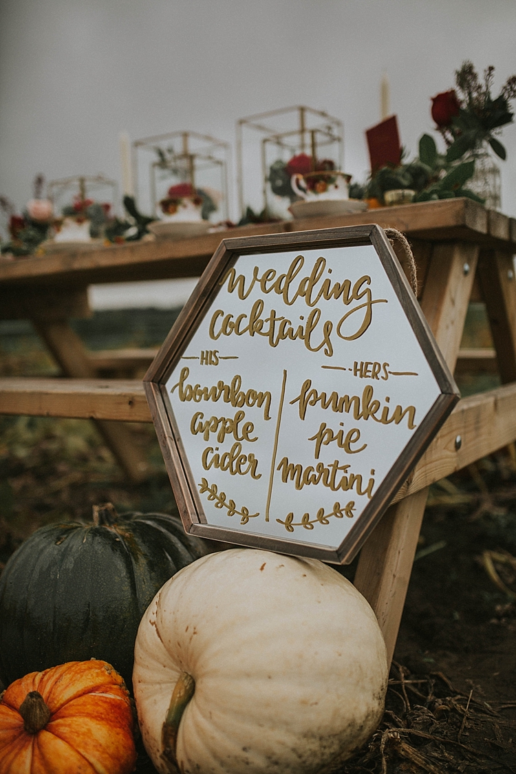 Mirror Calligraphy Sign Pumpkin Field Autumn Wedding Ideas http://www.jessicajweddingphotography.co.uk/
