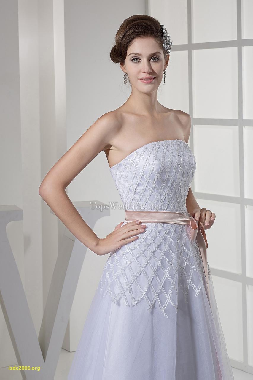 Strapless Tulle Sash White A Line Customized Wedding Dress line TPSWD 6