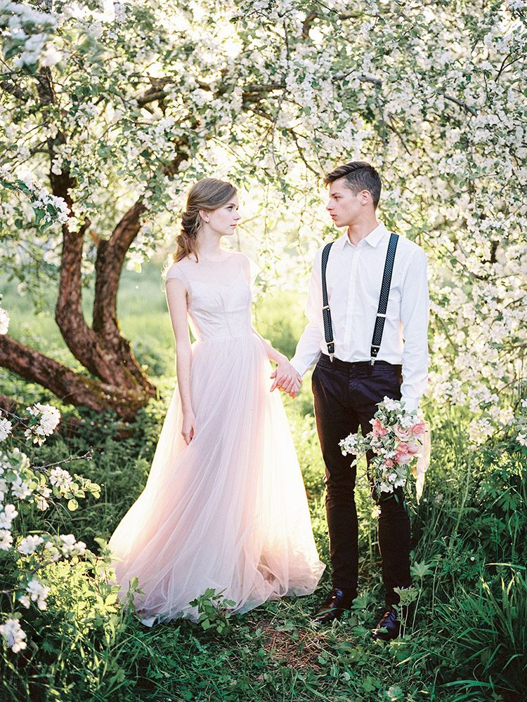 Ethereal Spring Blossoms and a Blush Bride