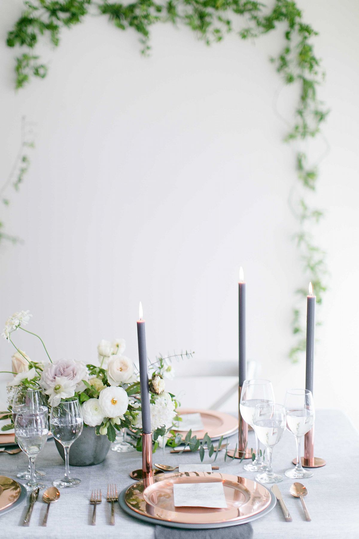 Indoor Wedding Ideas in a Smokey Grey