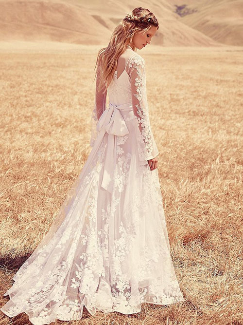Top10 chic lace wedding dresses 10