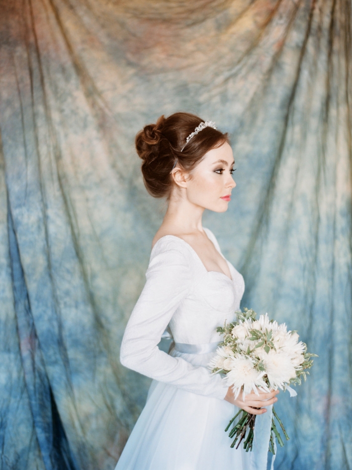 blue winter wedding dress