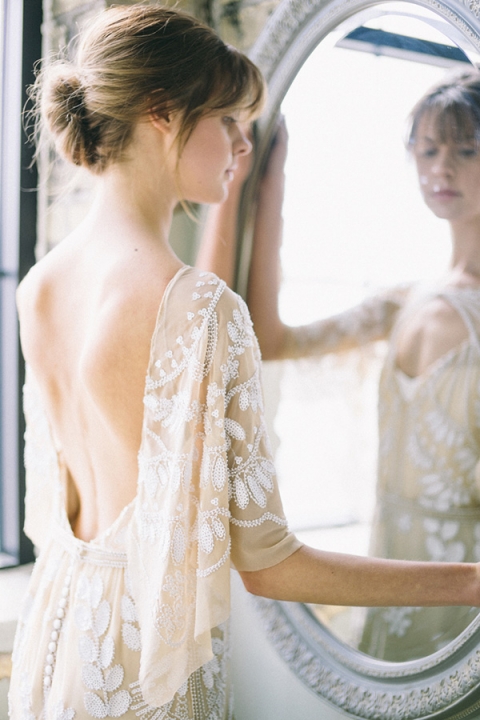 Open Back Embroidered Wedding Dress